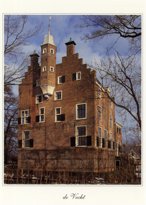 602095 Gezicht op de linker- en voorzijde van het kasteel Oudaen (Zandpad 80) bij Breukelen, uit het zuidwesten.
